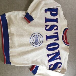 Vintage Pistons Men's Sweatshirt - Gray and Blue XL